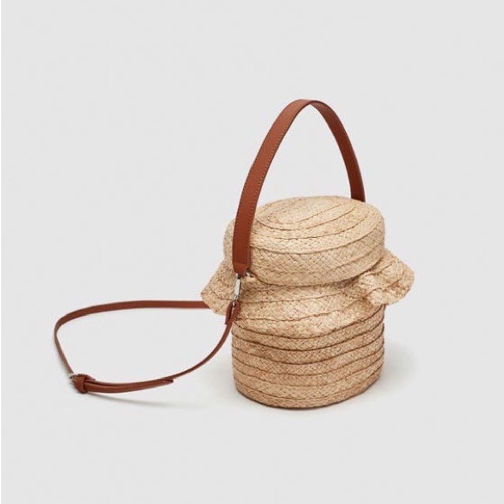 ZARA Raffia Basket Bag